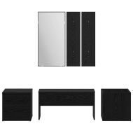 Комплект мебели за антре 6 pcs Черен дъб 80 x 31 x 40 см