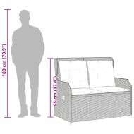 Градинска пейка с възглавница Сив Полиратан