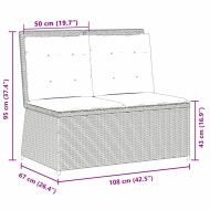 Градинска пейка с възглавница Бежово Полиратан