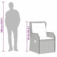 Градинска пейка с възглавница 2 pcs Бежово Полиратан