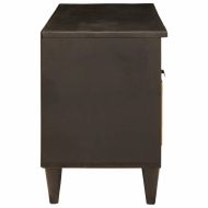 ТВ шкаф с рафт Черен и златен 100 x 33 x 46 см Инженерно дърво