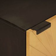 Шкаф за баня с рафт с врата Черен и златен 38 x 33 x 58 см