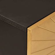 Страничен шкаф със съхранение Черен и златен 80 x 33.5 x 75 см