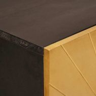 Страничен шкаф с чекмедже Черен и златен 60 x 33.5 x 100 см