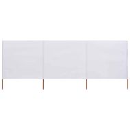 Параван против вятър от 3 панела текстил 400x80 см пясъчнобял