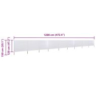 Параван против вятър от 9 панела плат 1200x120 см пясъчнобял