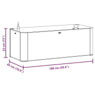 Градинска повдигната леха, самополивна, мока, 100x43x33 см