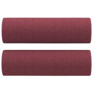 Комплект дивани 3 части с възглавници виненочервен текстил