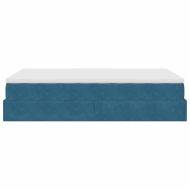 Османска легло с матрак, тъмносиньо, 120x200 см, кадифе