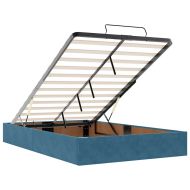 Османска легло с матрак, тъмносиньо, 120x200 см, кадифе