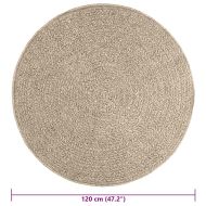 Килим "ZIZUR", Бежов Ø 120 см, визия юта, за закрито и открито