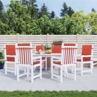 Възглавници за столове 6 бр меланж червени 100x50x4 см плат