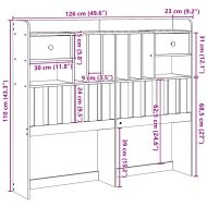 Горна табла с място за съхранение, 120 см, масивно дърво бор