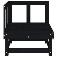 Градински ъглов диван, черен, бор масив