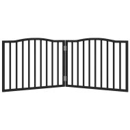 Сгъваема преграда за кучета 2 панела черна 160 см топола