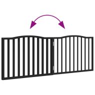 Сгъваема преграда за кучета 2 панела черна 160 см топола