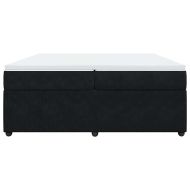 Боксспринг легло с матрак, черно, 200x200 см, кадифе