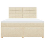 Боксспринг легло с матрак, кремава, 180x200 см, плат