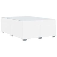 Рамка за легло с матрак Бяло 160 x 200 cm текстил