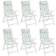 Възглавници за столове с облегалка 6 бр на листа Оксфорд плат