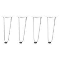 Крака тип „фиба“ за масичка за кафе, 4 бр., бели, 30 см, масивна стомана