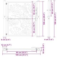 Градинска порта, черна, 100x100 см, стоманена, вълнообразен дизайн