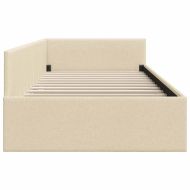 Ъглова рамка за легло с таблото Крем 90 см x 190 см Кадифе