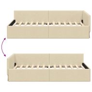 Ъглова рамка за легло с таблото Крем 100 см x 200 см Кадифе