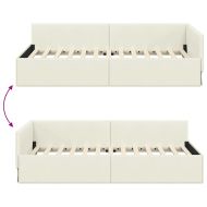 Ъглова рамка за легло с таблото Крем 90 см x 190 см Кадифе