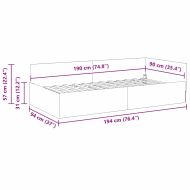 Ъглова рамка за легло с таблото Крем 90 см x 190 см Кадифе