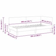 Ъглова рамка за легло с таблото Синьо 80 см x 200 см ВелуриПДЧ