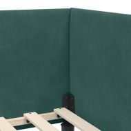 Ъглова рамка за легло Тъмен зелен 80 см x 200 см Кадифе