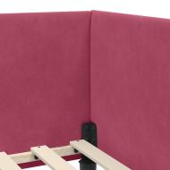 Ъглова рамка за легло Виненочервен 80 см x 200 см Кадифе
