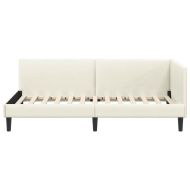 Ъглова рамка за легло с таблото Крем 80 см x 200 см Кадифе