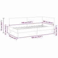 Ъглова рамка за легло с таблото Тъмен сив 90 см x 190 см Кадифе