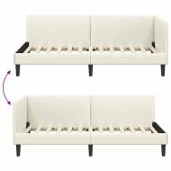 Ъглова рамка за легло с таблото Крем 90 см x 200 см Кадифе