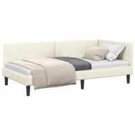 Ъглова рамка за легло с таблото Крем 100 см x 200 см Кадифе