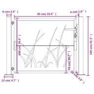 Градинска порта, антрацит, 100x100 см, стоманен дизайн с трева