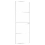 Интериорна врата бяла 76x201,5 см закалено стъкло и алуминий