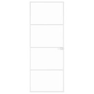 Интериорна врата бяла 76x201,5 см закалено стъкло и алуминий