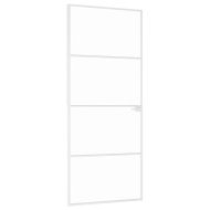 Интериорна врата бяла 83x201,5 см закалено стъкло и алуминий