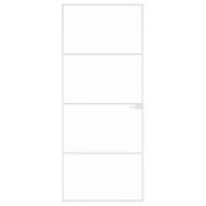Интериорна врата бяла 83x201,5 см закалено стъкло и алуминий