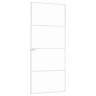 Интериорна врата бяла 83x201,5 см закалено стъкло и алуминий