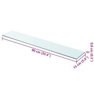 Рафтове, 2 бр, панели прозрачно стъкло, 90x15 см