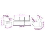 Дивани 3 части с възглавници виненочервен изкуствена кожа
