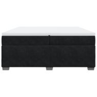 Боксспринг легло с матрак, черно, 200x200 см, кадифе