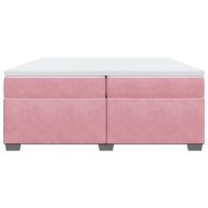 Боксспринг легло с матрак, розово, 200x200 см, кадифе