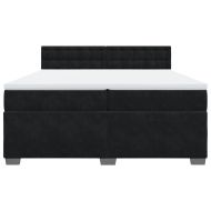 Боксспринг легло с матрак, черно, 200x200 см, кадифе