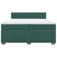 Боксспринг легло с матрак, тъмнозелено, 200x200 см, кадифе