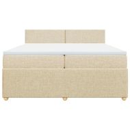 Боксспринг легло с матрак, кремаво, 200x200 см, плат